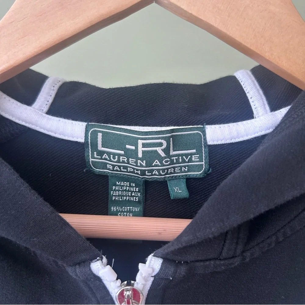 Lauren Ralph Lauren Active BlackWomen's Short Sleeve Zip-Up
Hoodie Sweatshirt XL - Picture 8 of 11